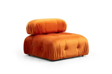 Belgin Bubblig Divansoffa 3-sits 288 cm med fasta armstöd och repdetaljer - Orange - Möbler - Vardagsrum - Soffor - Modulsoffor - Komplett modulsoffa