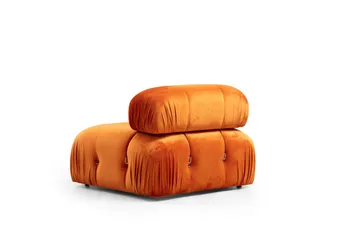 Belgin Bubblig Divansoffa 3-sits 288 cm med fasta armstöd och repdetaljer - Orange - Möbler - Vardagsrum - Soffor - Modulsoffor - Komplett modulsoffa