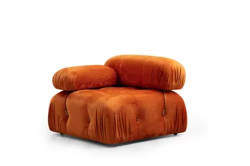 Belgin Bubblig Divansoffa 3-sits 288 cm med fasta armstöd och repdetaljer - Orange - Möbler - Vardagsrum - Soffor - Modulsoffor - Komplett modulsoffa
