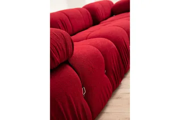 Belgin Bubblig Divansoffa 3-sits 288 cm med fasta armstöd och repdetaljer - Röd - Möbler - Vardagsrum - Soffor - Modulsoffor - Komplett modulsoffa
