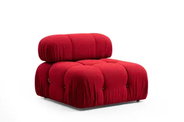 Belgin Bubblig Divansoffa 3-sits 288 cm med fasta armstöd och repdetaljer - Röd - Möbler - Vardagsrum - Soffor - Modulsoffor - Komplett modulsoffa