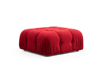 Belgin Bubblig Divansoffa 3-sits 288 cm med fasta armstöd och repdetaljer - Röd - Möbler - Vardagsrum - Soffor - Modulsoffor - Komplett modulsoffa