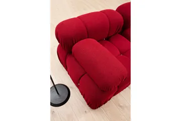 Belgin Bubblig Divansoffa 3-sits 288 cm med fasta armstöd och repdetaljer - Röd - Möbler - Vardagsrum - Soffor - Modulsoffor - Komplett modulsoffa