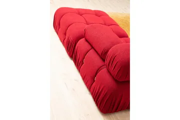 Belgin Bubblig Divansoffa 3-sits 288 cm med fasta armstöd och repdetaljer - Röd - Möbler - Vardagsrum - Soffor - Modulsoffor - Komplett modulsoffa