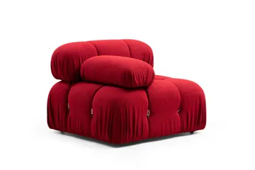 Belgin Bubblig Divansoffa 3-sits 288 cm med fasta armstöd och repdetaljer - Röd - Möbler - Vardagsrum - Soffor - Modulsoffor - Komplett modulsoffa