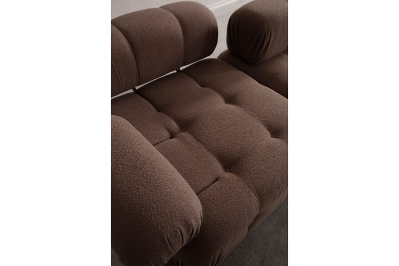 Belgin Bubblig Divansoffa 3-sits 315 cm med utfällbara armstöd och ryggstöd - Brun - Möbler - Vardagsrum - Soffor - Modulsoffor - Komplett modulsoffa