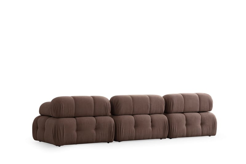 Belgin Bubblig Divansoffa 3-sits 315 cm med utfällbara armstöd och ryggstöd - Brun - Möbler - Vardagsrum - Soffor - Divansoffa & schäslong