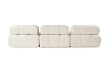 Belgin Bubblig Divansoffa 3-sits 315 cm med utfällbara armstöd och ryggstöd - Ljus / Beige - Möbler - Vardagsrum - Soffor - Modulsoffor - Komplett modulsoffa