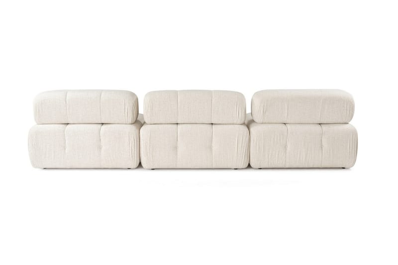 Belgin Bubblig Divansoffa 3-sits 315 cm med utfällbara armstöd och ryggstöd - Ljus / Beige - Möbler - Vardagsrum - Soffor - Modulsoffor - Komplett modulsoffa