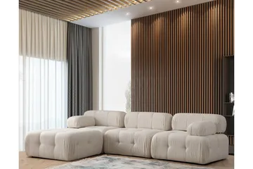 Belgin Bubblig Divansoffa 3-sits 315 cm med utfällbara armstöd och ryggstöd - Ljus / Beige - Möbler - Vardagsrum - Soffor - Modulsoffor - Komplett modulsoffa
