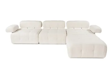Belgin Bubblig Divansoffa 3-sits 315 cm med utfällbara armstöd och ryggstöd - Ljus / Beige - Möbler - Vardagsrum - Soffor - Modulsoffor - Komplett modulsoffa