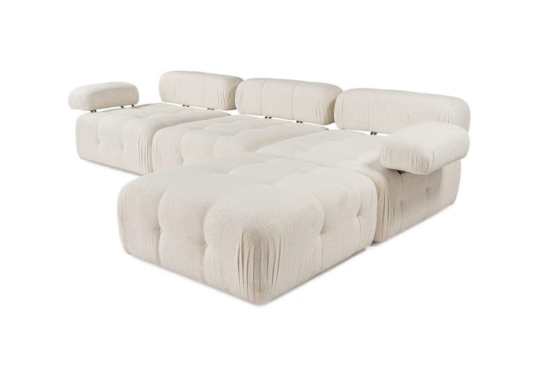 Belgin Bubblig Divansoffa 3-sits 315 cm med utfällbara armstöd och ryggstöd - Ljus / Beige - Möbler - Vardagsrum - Soffor - Modulsoffor - Komplett modulsoffa