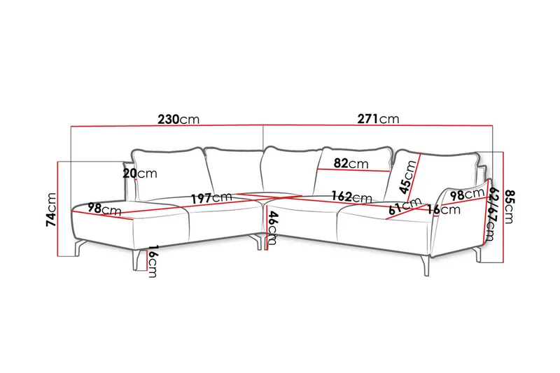Bella 3-sits Hörnsoffa - Beige - Möbler - Vardagsrum - Soffor - Divansoffa & schäslong