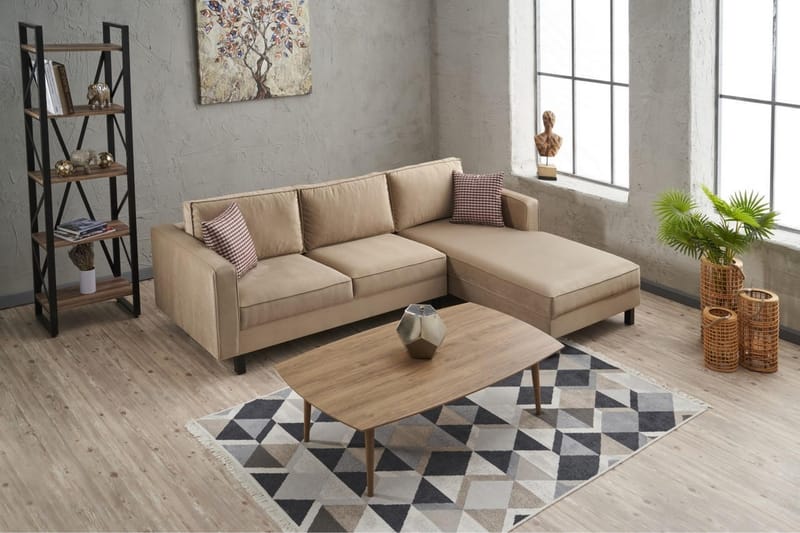 BELLSON Soffa m. Divan 4-sits Beige - Möbler - Vardagsrum - Soffor - Divansoffa & schäslong