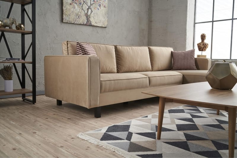 BELLSON Soffa m. Divan 4-sits Beige - Möbler - Vardagsrum - Soffor - Divansoffa & schäslong