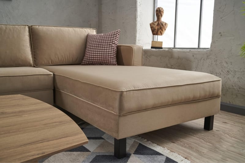 BELLSON Soffa m. Divan 4-sits Beige - Möbler - Vardagsrum - Soffor - Divansoffa & schäslong
