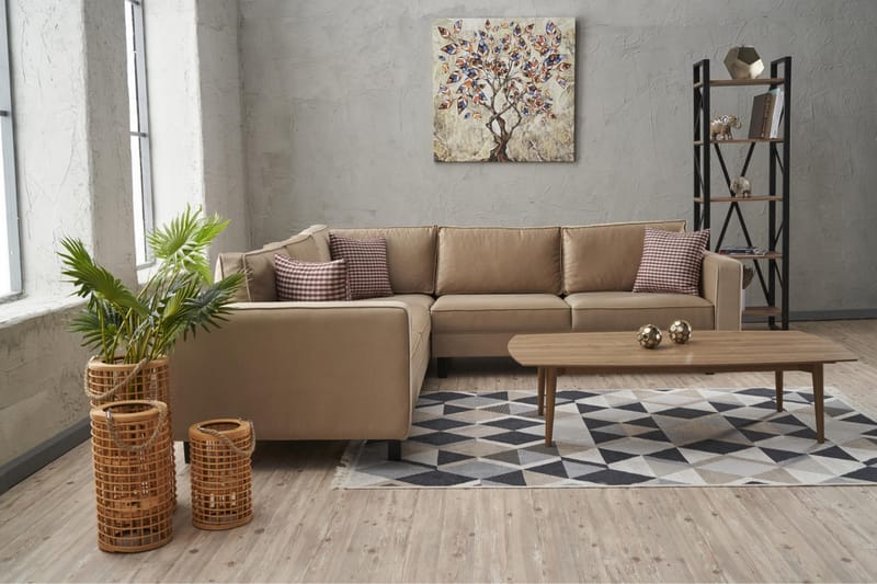 BELLSON Soffa m. Divan 4-sits Beige - Möbler - Vardagsrum - Soffor - Divansoffa & schäslong
