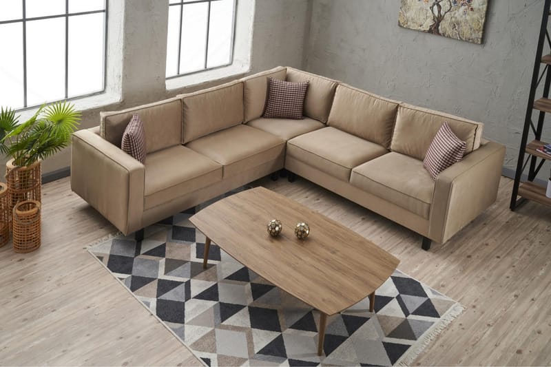 BELLSON Soffa m. Divan 4-sits Beige - Möbler - Vardagsrum - Soffor - Divansoffa & schäslong