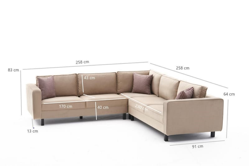 BELLSON Soffa m. Divan 4-sits Beige - Möbler - Vardagsrum - Soffor - Divansoffa & schäslong