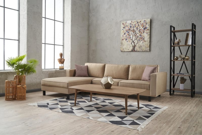 BELLSON Soffa m. Divan 4-sits Beige - Möbler - Vardagsrum - Soffor - Divansoffa & schäslong