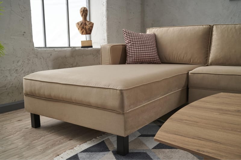 BELLSON Soffa m. Divan 4-sits Beige - Möbler - Vardagsrum - Soffor - Divansoffa & schäslong