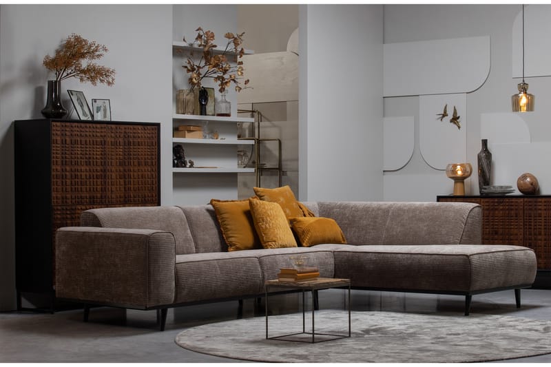 BOORLEY 3-Sits Soffa med Schäslong Höger Taupe - Möbler - Vardagsrum - Soffor - Divansoffa & schäslong