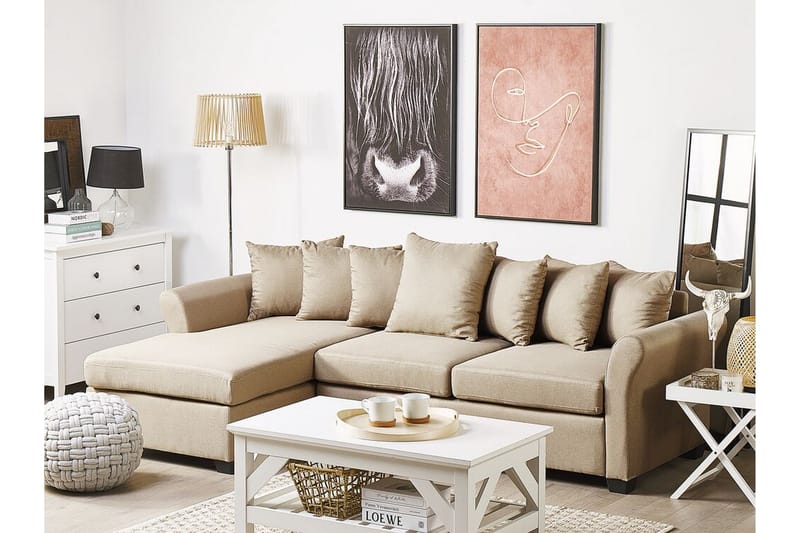 BORGANN 3-sits Hörnsoffa Beige - Möbler - Vardagsrum - Soffor - Divansoffa & schäslong