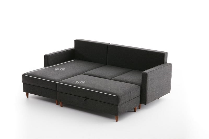 Braneles Soffa m. Divan 4-sits - Antracit - Möbler - Vardagsrum - Soffor - Divansoffa & schäslong