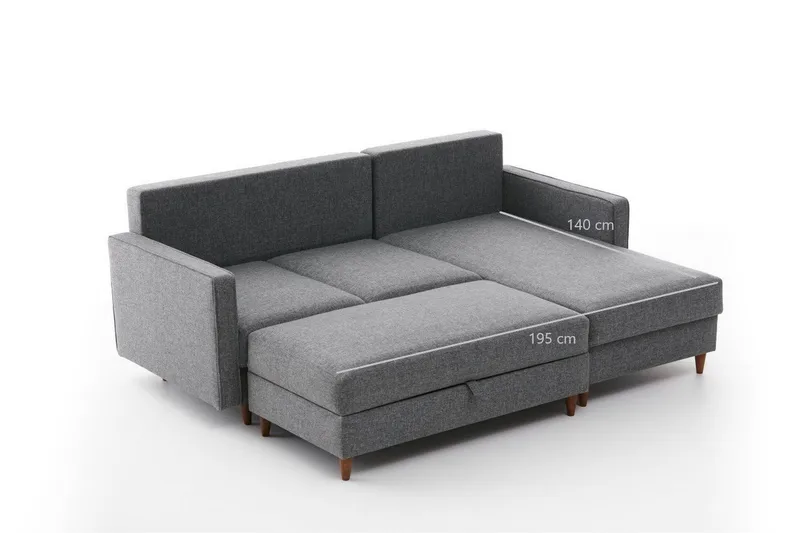 Braneles Soffa m. Divan 4-sits - Grå - Möbler - Vardagsrum - Soffor - Divansoffa & schäslong