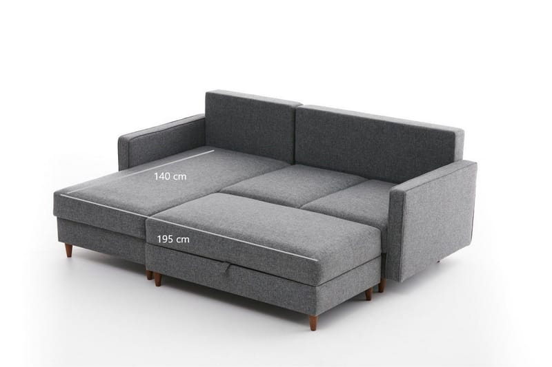 Braneles Soffa m. Divan 4-sits - Grå - Möbler - Vardagsrum - Soffor - Divansoffa & schäslong