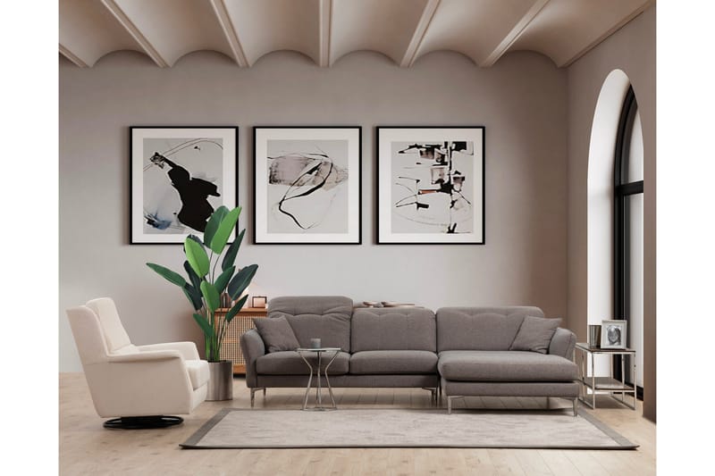 Chandara Soffa m. Divan 3-sits - Grå - Möbler - Vardagsrum - Soffor - Divansoffa & schäslong