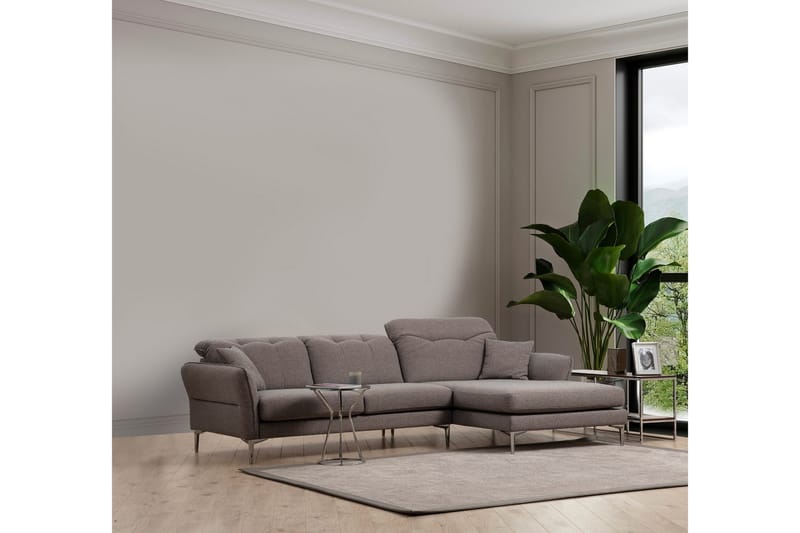 Chandara Soffa m. Divan 3-sits - Grå - Möbler - Vardagsrum - Soffor - Divansoffa & schäslong