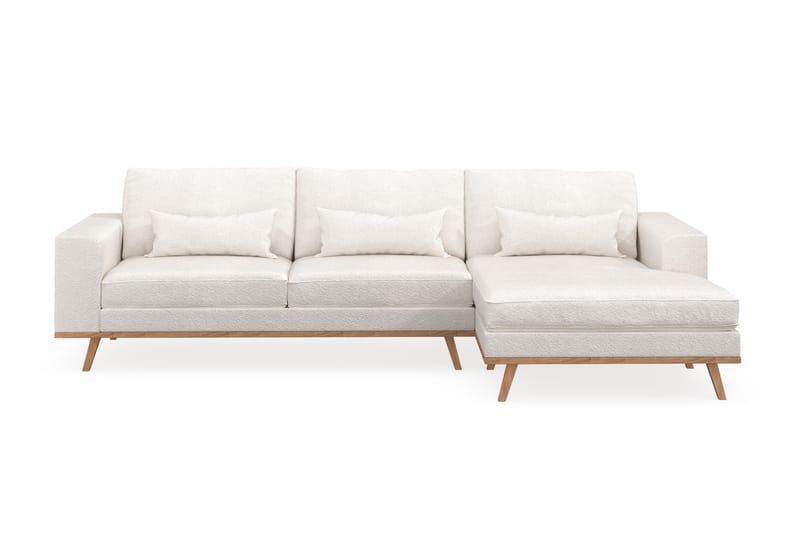 Copenhagen 4-sits Högervänd L-formad Divansoffa i Bouclé - Vit - Möbler - Vardagsrum - Soffor - Divansoffa & schäslong