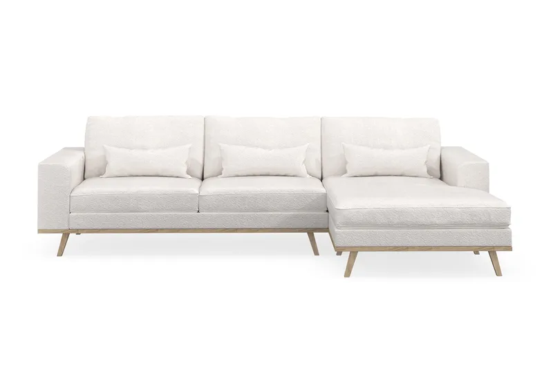 Copenhagen 4-sits Högervänd L-formad Divansoffa i Bouclé - Vit - Möbler - Vardagsrum - Soffor - Divansoffa & schäslong