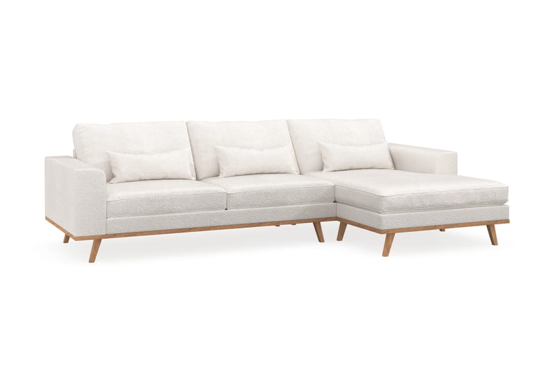 Copenhagen 4-sits Högervänd L-formad Divansoffa i Bouclé - Vit - Möbler - Vardagsrum - Soffor - Divansoffa & schäslong
