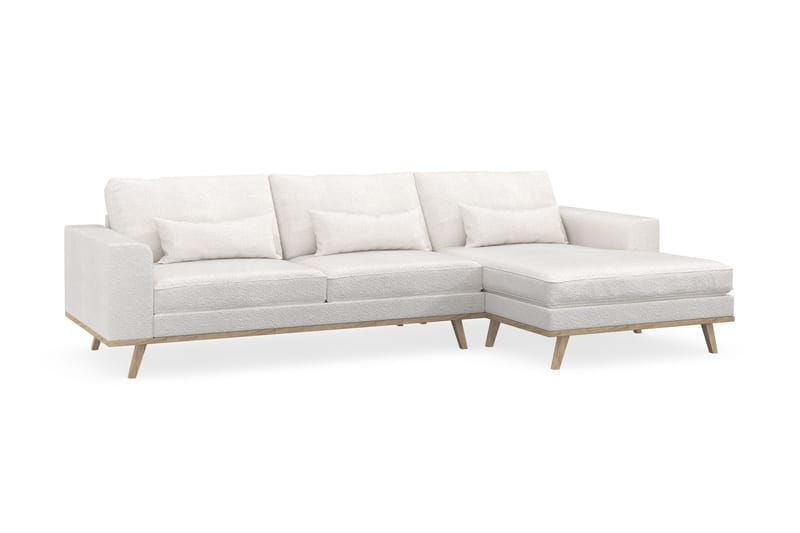 Copenhagen 4-sits Högervänd L-formad Divansoffa i Bouclé - Vit - Möbler - Vardagsrum - Soffor - Divansoffa & schäslong
