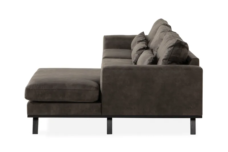 Copenhagen 4-sits Högervänd L-formad Divansoffa i Konstläder - Mörkgrå - Möbler - Vardagsrum - Soffor - Divansoffa & schäslong