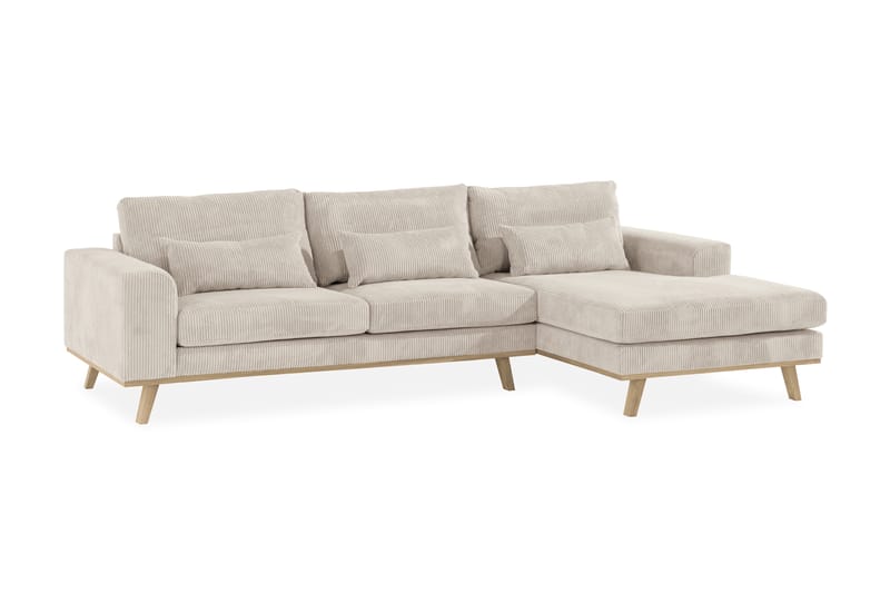 Copenhagen 4-sits Högervänd L-formad Divansoffa i Manchester - Beige - Möbler - Vardagsrum - Soffor - Divansoffa & schäslong