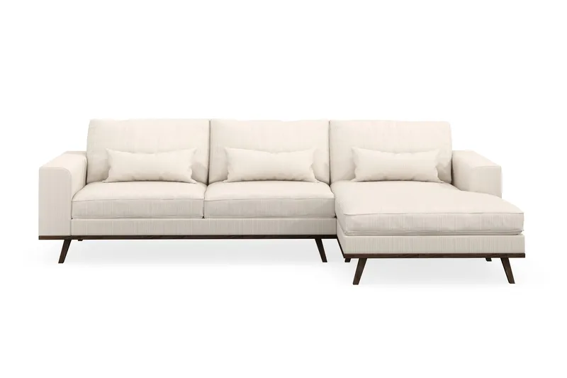 Copenhagen 4-sits Högervänd L-formad Divansoffa i Manchester - Beige - Möbler - Vardagsrum - Soffor - Divansoffa & schäslong