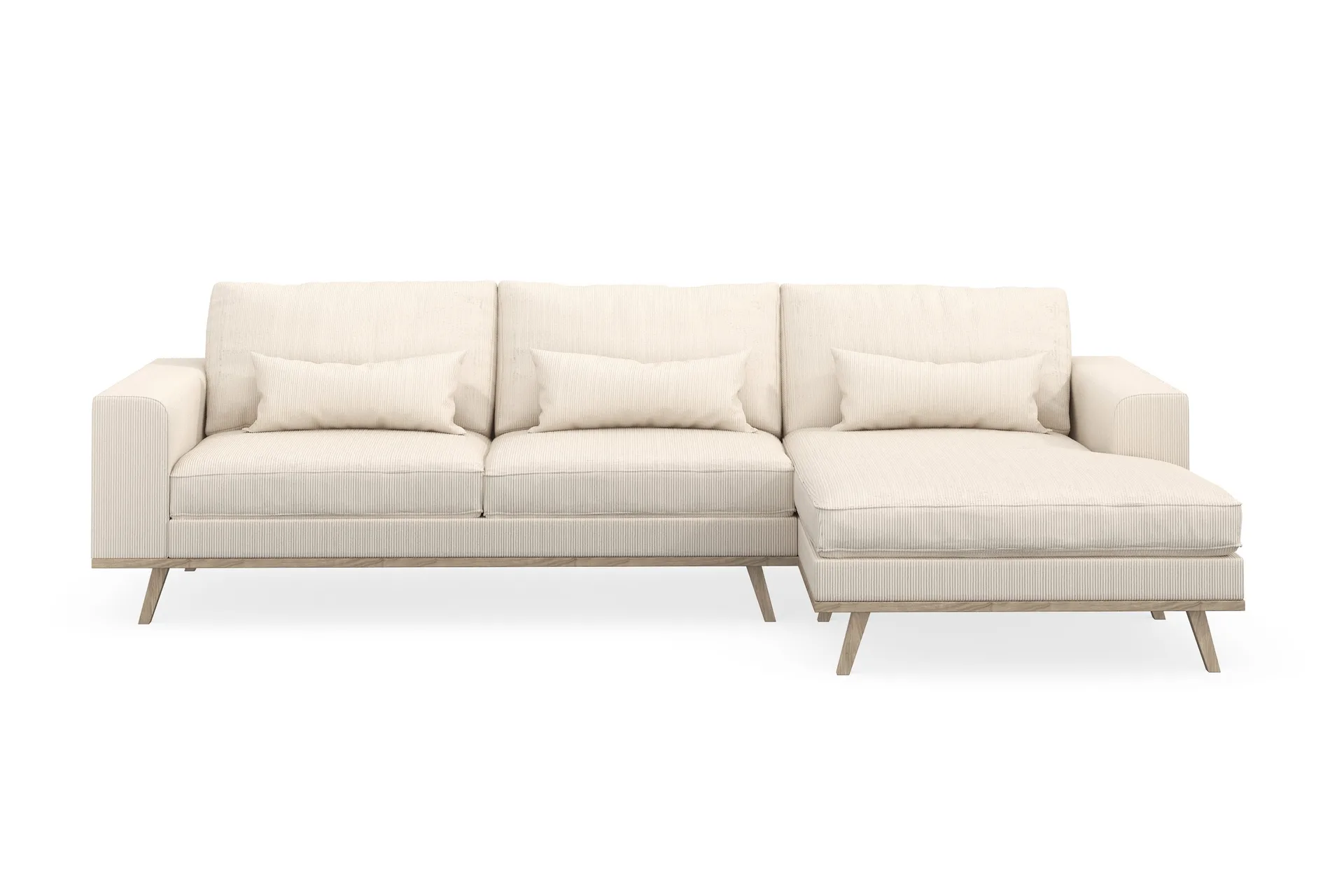 copenhagen 4-sits högervänd l-formad divansoffa i manchester - beige