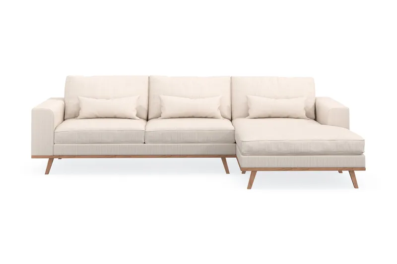 Copenhagen 4-sits Högervänd L-formad Divansoffa i Manchester - Beige - Möbler - Vardagsrum - Soffor - Divansoffa & schäslong