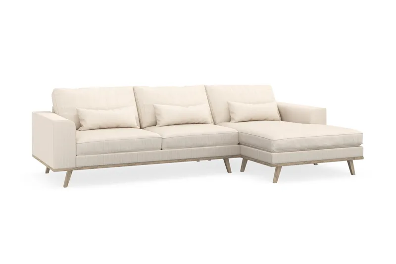 Copenhagen 4-sits Högervänd L-formad Divansoffa i Manchester - Beige - Möbler - Vardagsrum - Soffor - Divansoffa & schäslong