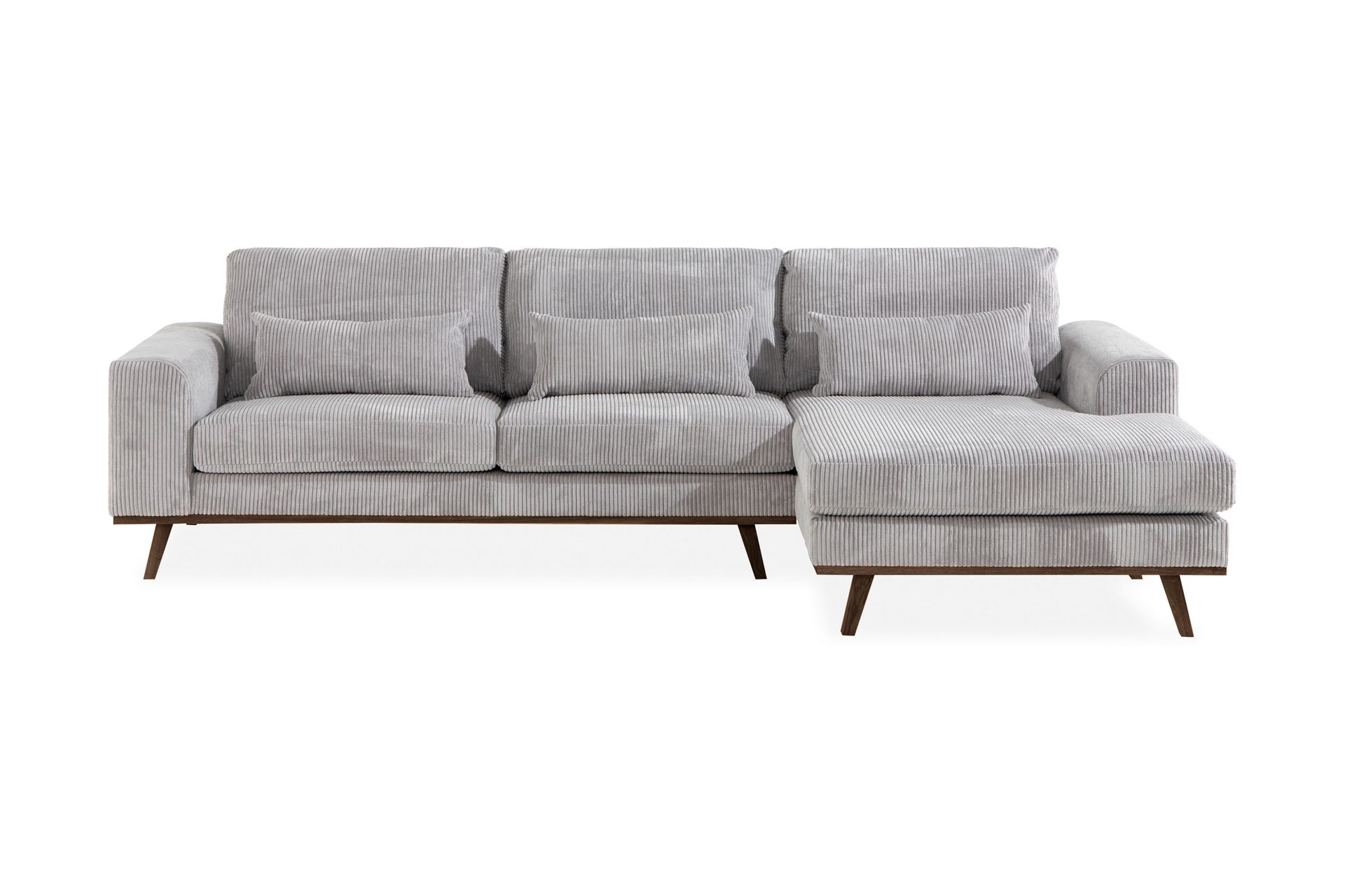 Copenhagen 4-sits H&ouml;gerv&auml;nd L-formad Divansoffa i Manchester - Ljusgr&aring;