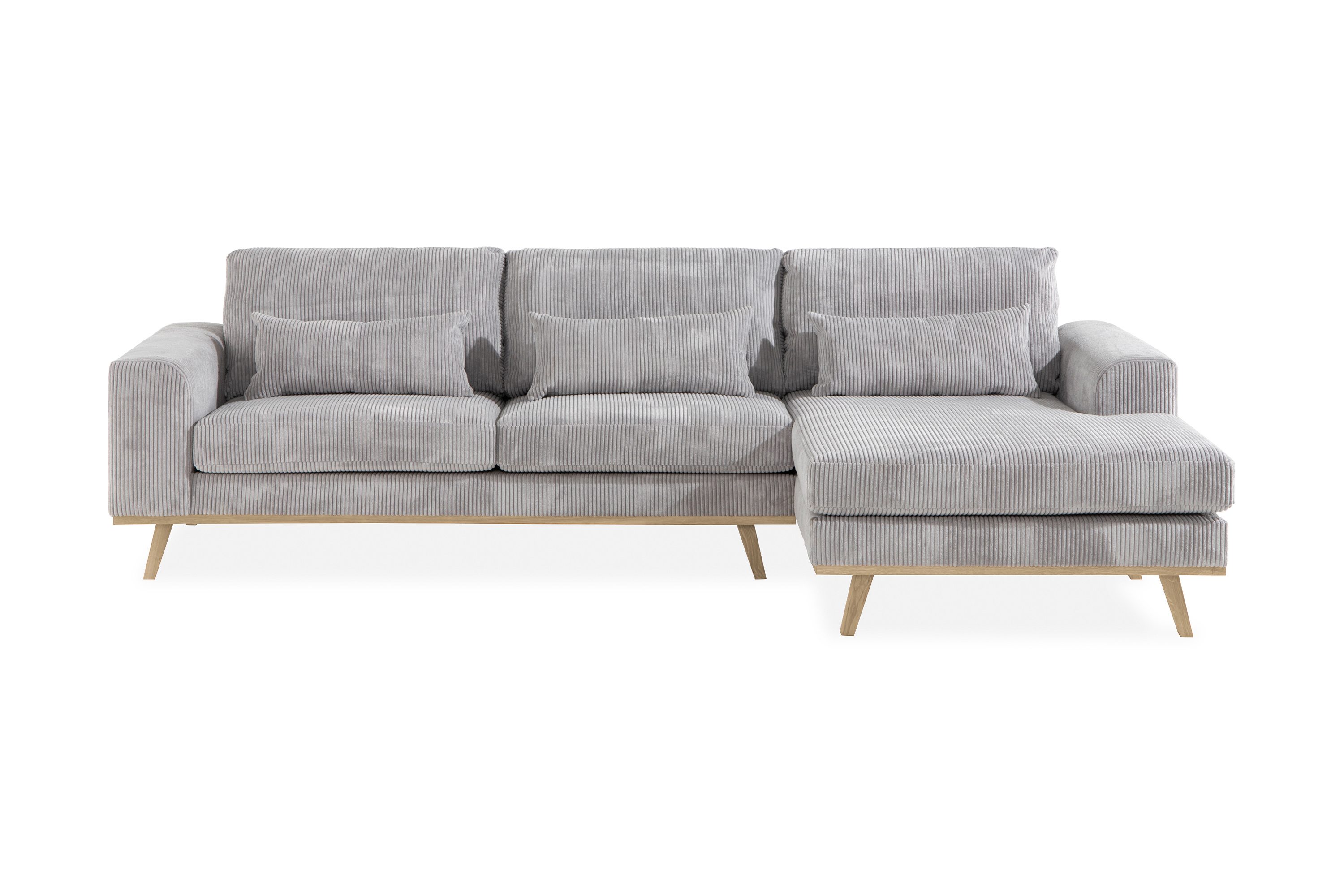 copenhagen 4-sits högervänd l-formad divansoffa i manchester - ljusgrå