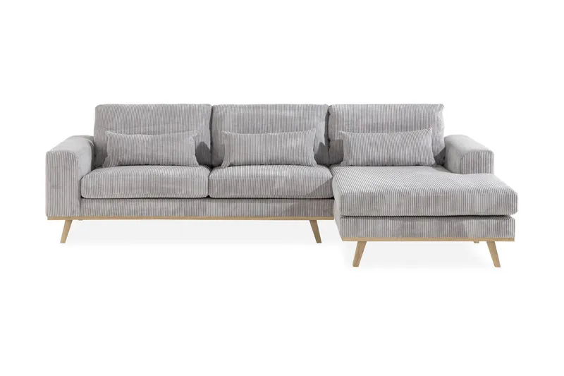 Copenhagen 4-sits Högervänd L-formad Divansoffa i Manchester - Ljusgrå - Möbler - Vardagsrum - Soffor - Divansoffa & schäslong