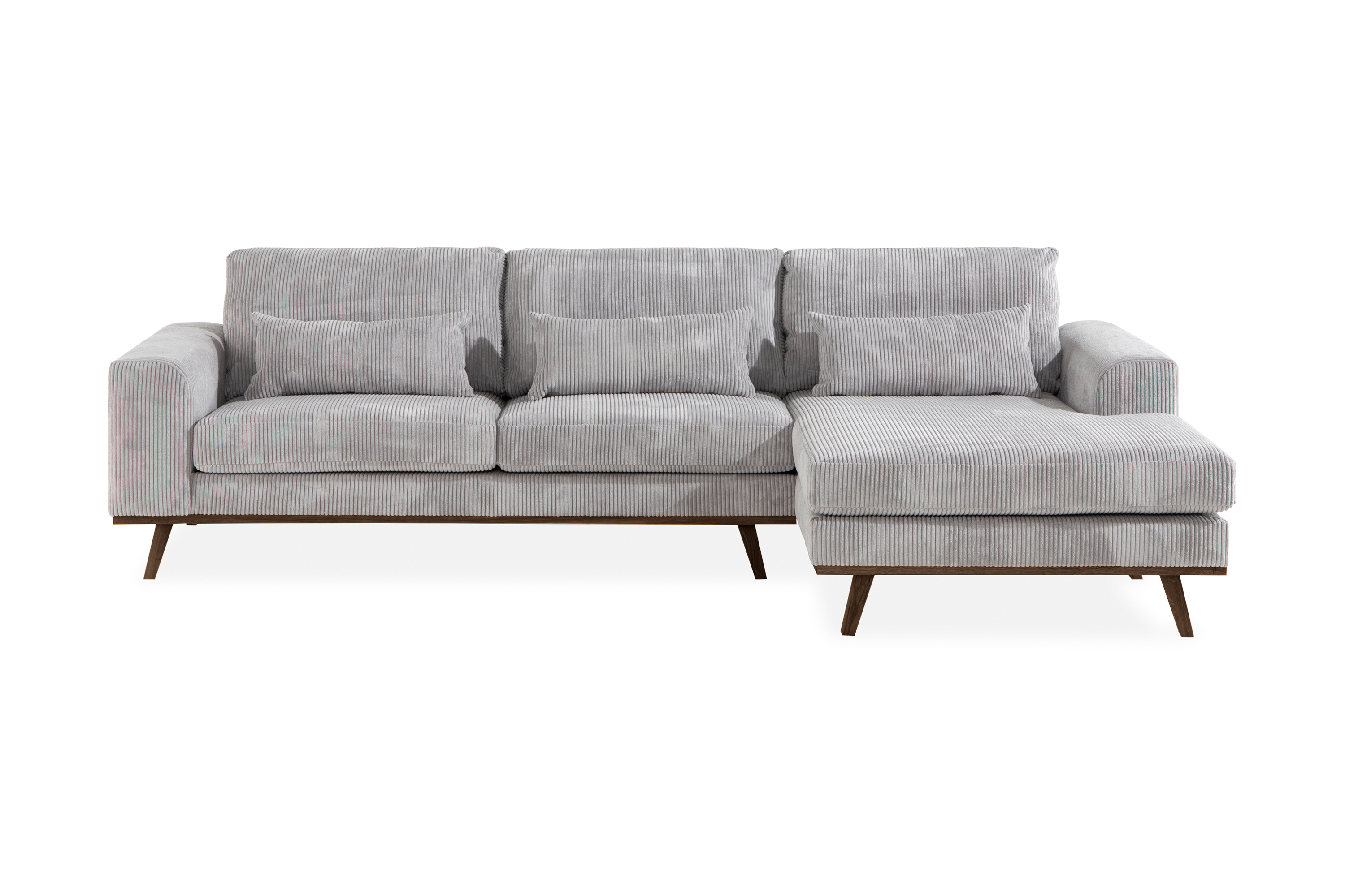 copenhagen 4-sits högervänd l-formad divansoffa i manchester - ljusgrå