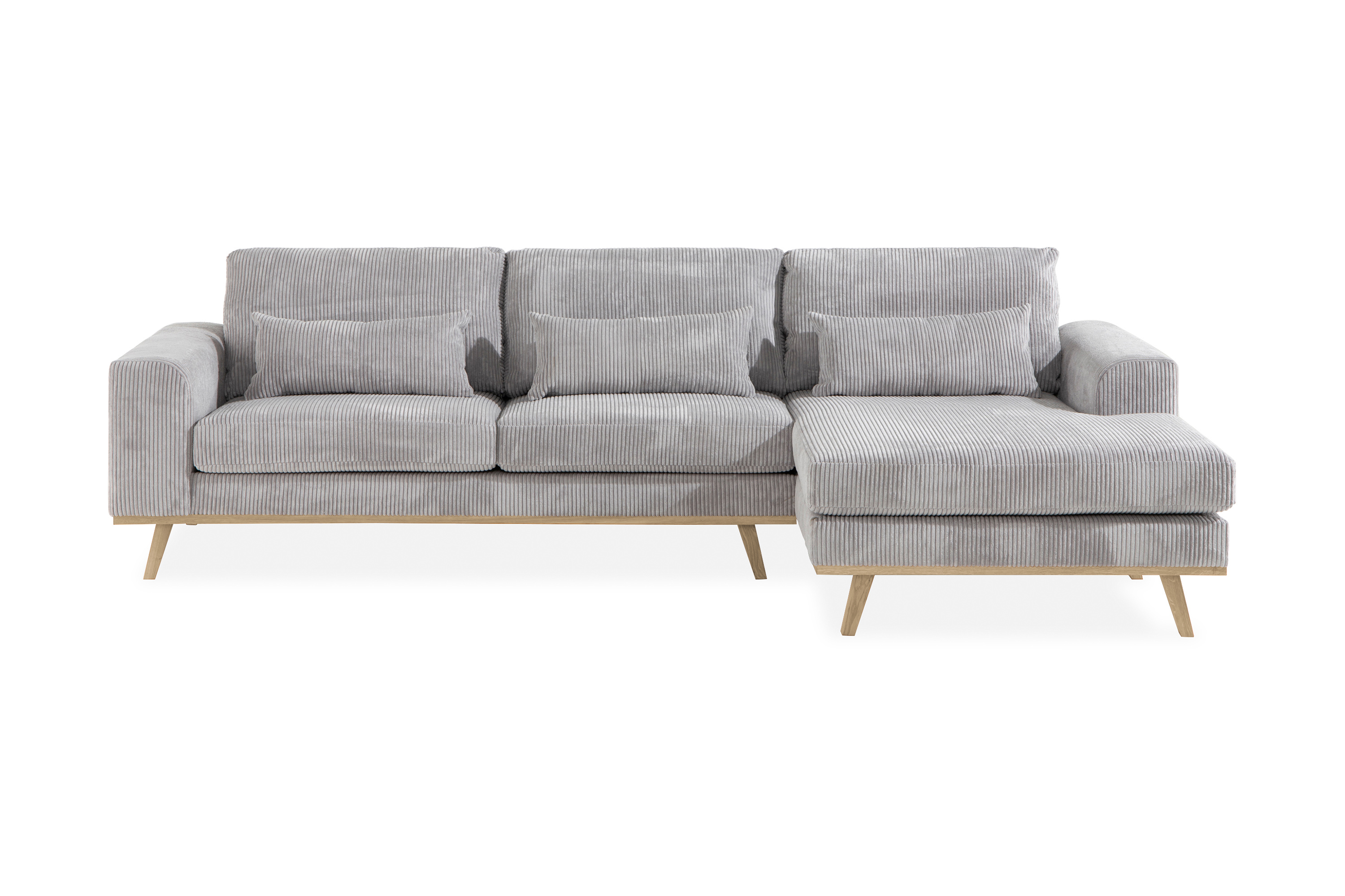 copenhagen 4-sits högervänd l-formad divansoffa i manchester - ljusgrå