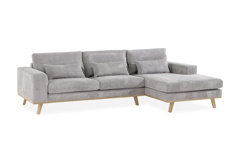 Copenhagen 4-sits Högervänd L-formad Divansoffa i Manchester - Ljusgrå - Möbler - Vardagsrum - Soffor - Divansoffa & schäslong