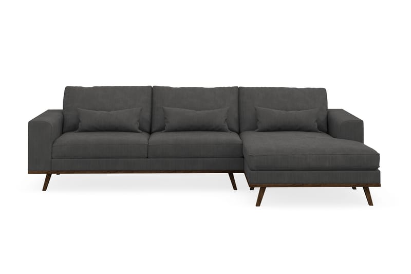 Copenhagen 4-sits Högervänd L-formad Divansoffa i Manchester - Mörkgrå - Möbler - Vardagsrum - Soffor - Divansoffa & schäslong