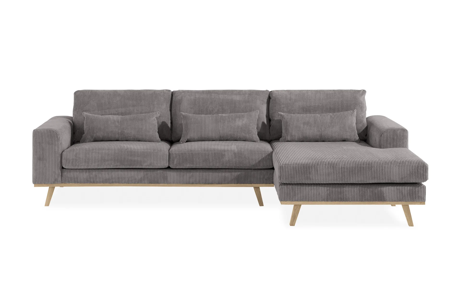 Copenhagen 4-sits H&ouml;gerv&auml;nd L-formad Divansoffa i Manchester - M&ouml;rkgr&aring;